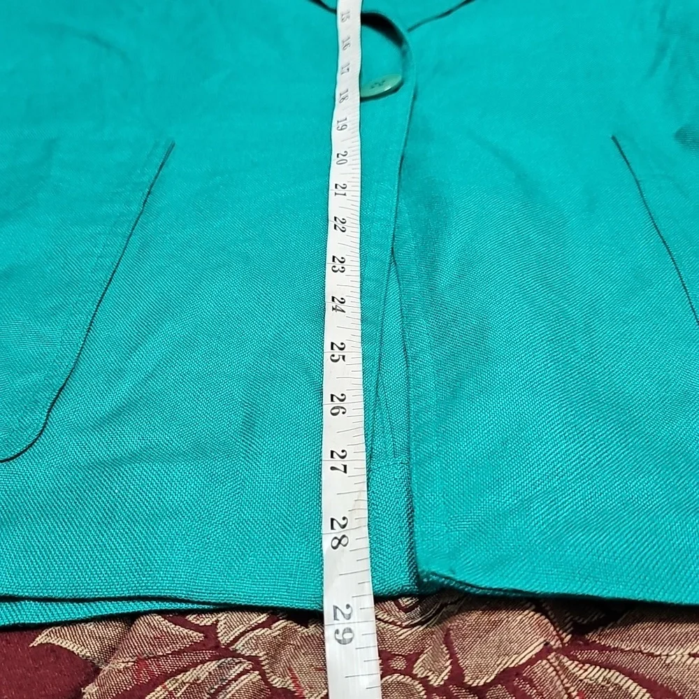 Christian Dior One Button Rayon Green Blazer With Patch Pockets 8